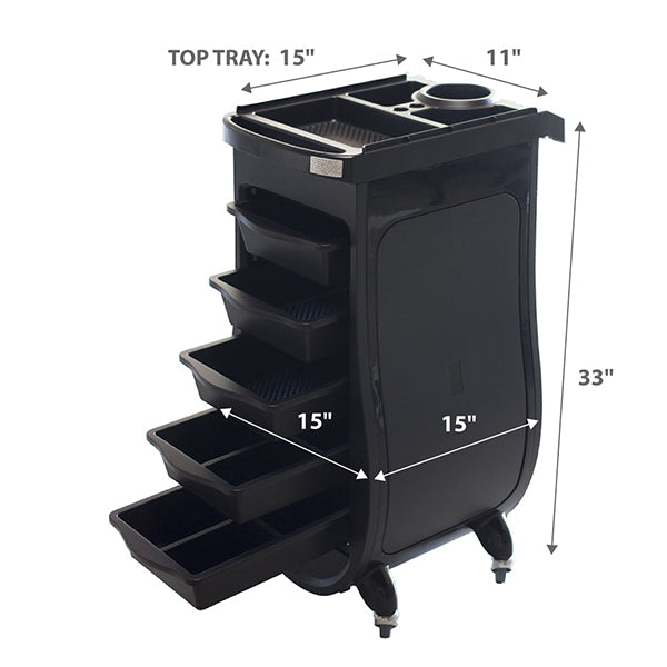 SASSY_-_IK-3201AB_Hair_Trolley_Black SASSY IK 3201AB Hair Trolley Black